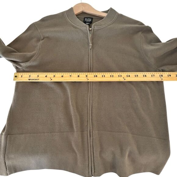 Eileen Fisher Petite Two Piece Cotton Warm Up Suit Fill Zip Jacket PL/Pants PS - Picture 8 of 16